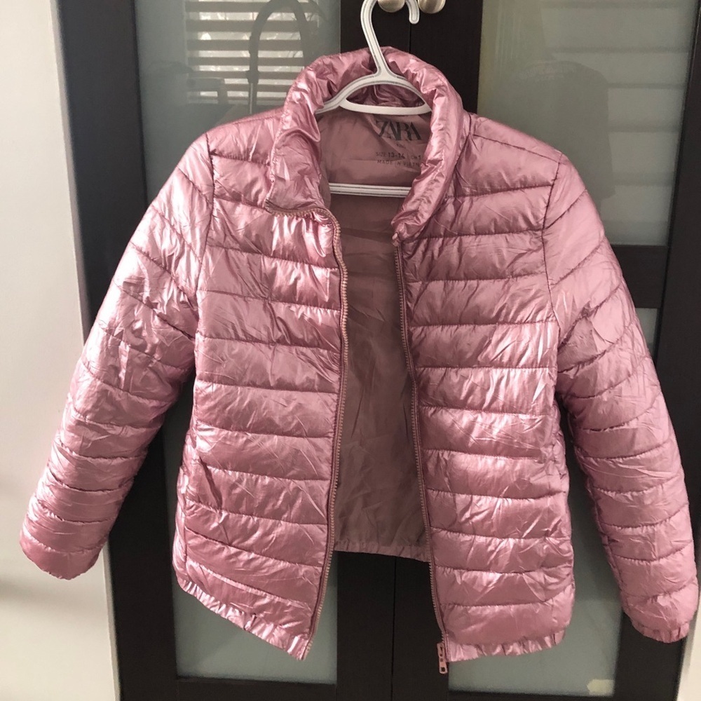 BNWoT Zara Kids | 13-14 | Metallic Pink Puffer Jacket